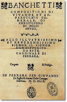 Banchetti, compositioni di vivande et apparecchio generale