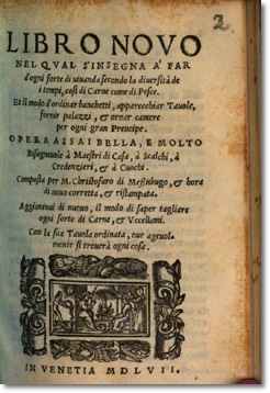 Libro novo nel qual s'insegna a far d'ogni sorte di vivanda